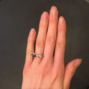 Silver Kate Spade bow ring